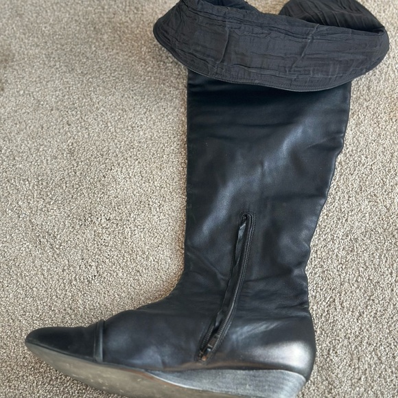Black Leather Over-Knee “Swashbuckling” Boots Size 39 - Picture 3 of 8